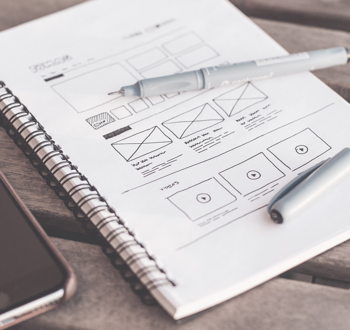 Notepad with Website design ideas